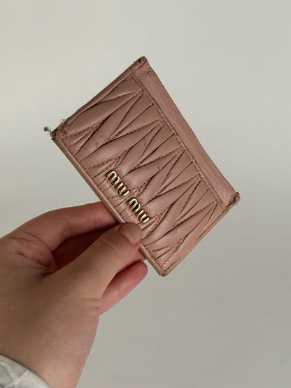 Vintage Miu Miu Leather Card Holder Pink