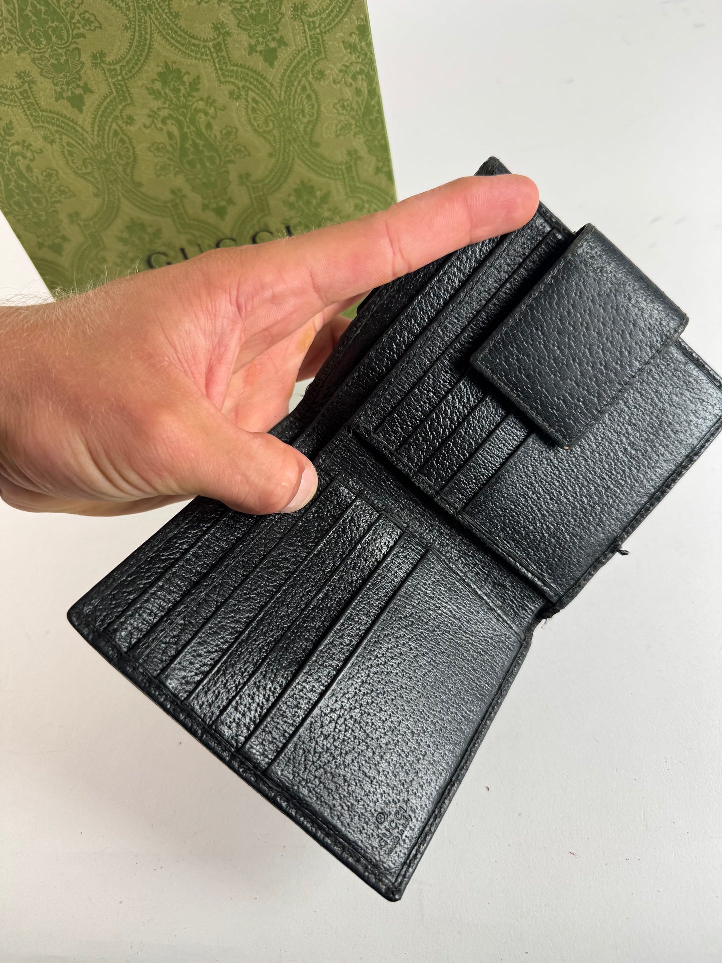 Vintage Gucci Monogram Leather wallet black