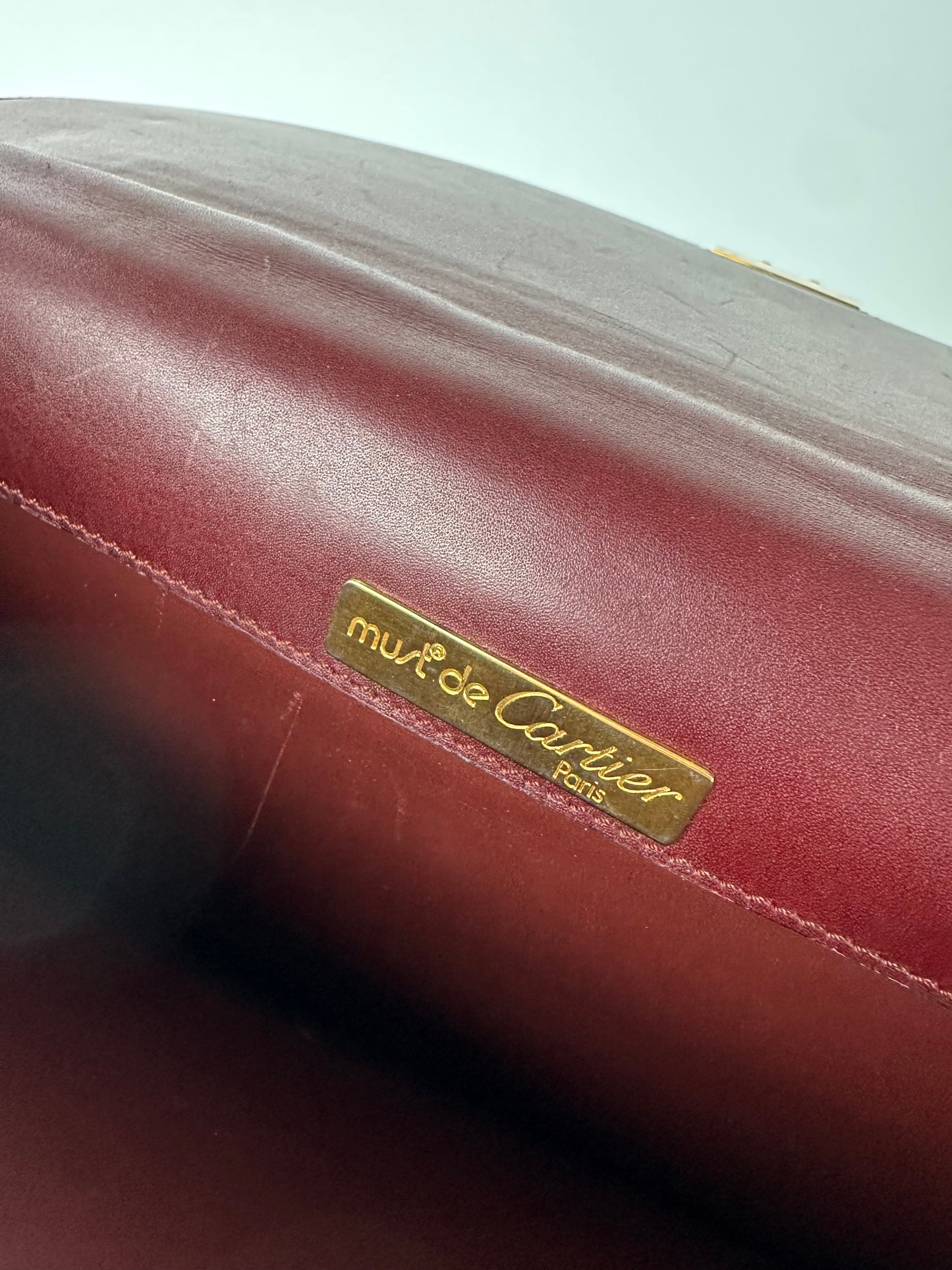 Vintage Cartier Burgundy Leather Satchel