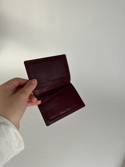 Vintage Dior Leather Card Holder purple