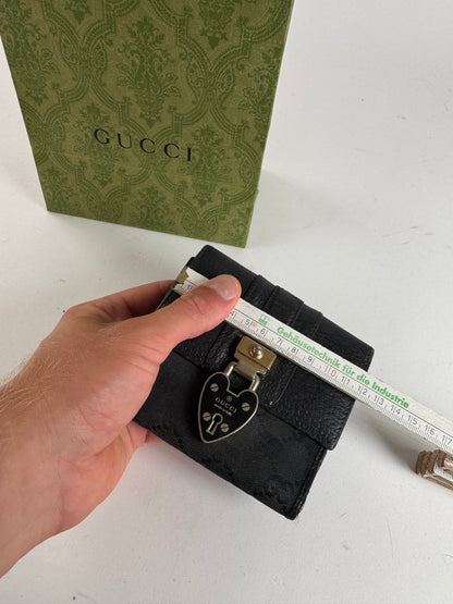 Vintage Gucci Monogram Leather wallet black
