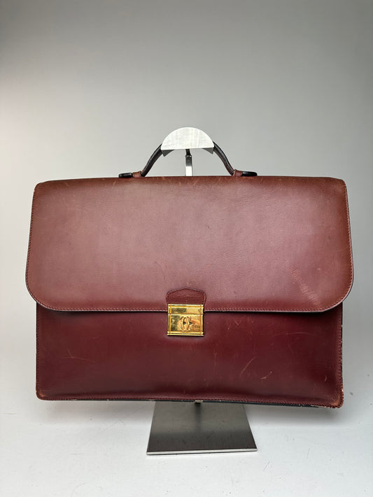 Vintage Cartier Burgundy Leather Satchel