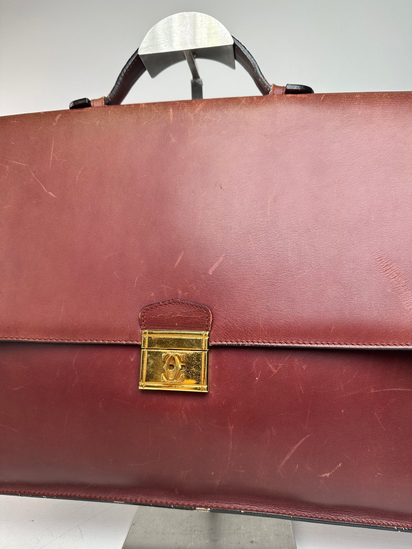 Vintage Cartier Burgundy Leather Satchel