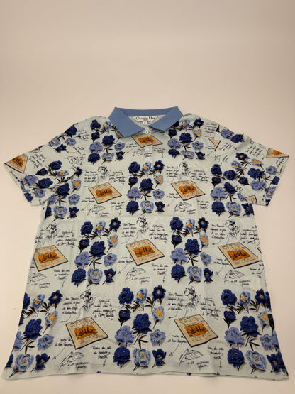 Vintage Dior Poloshirt Blue White L
