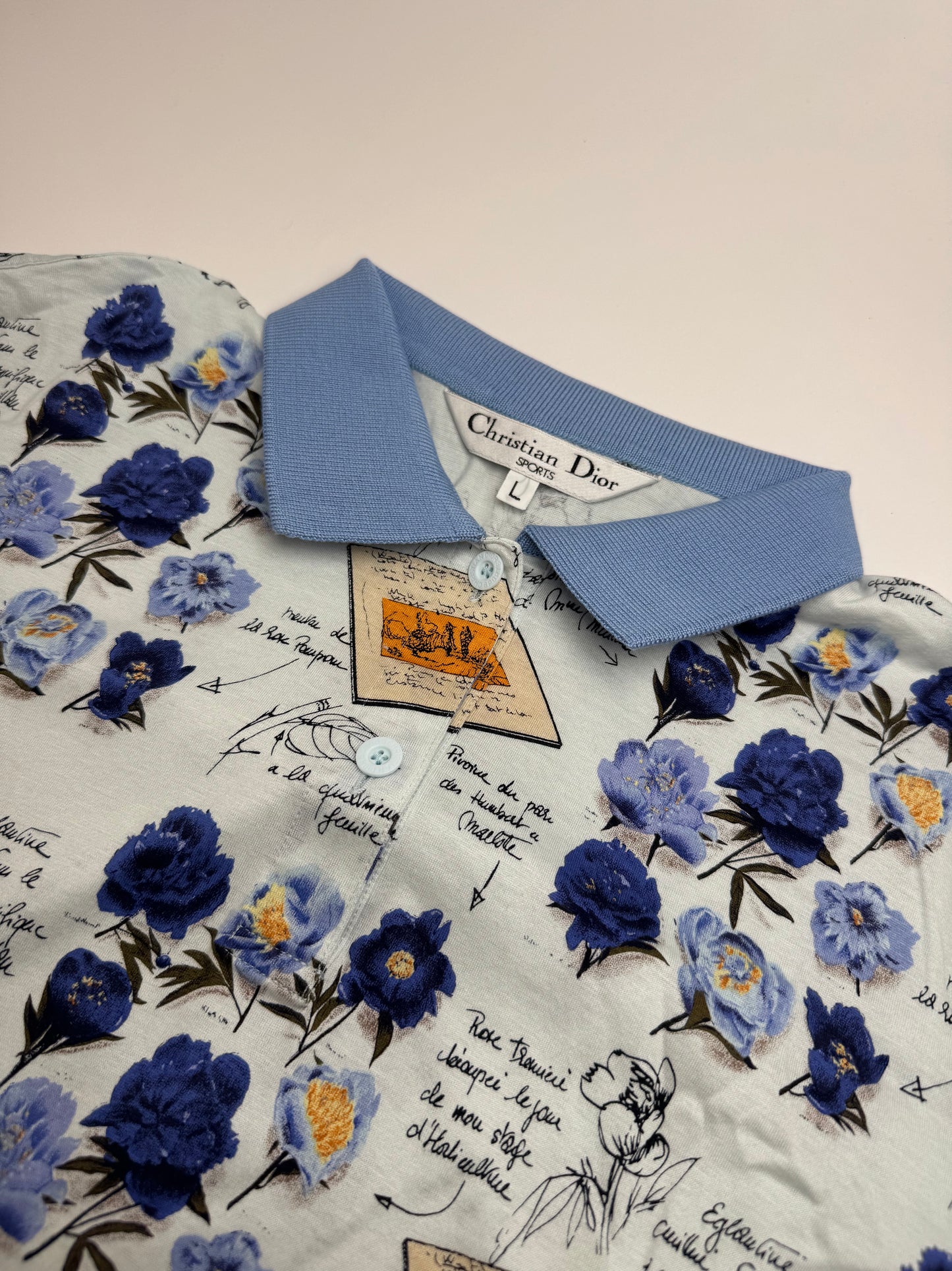 Vintage Dior Poloshirt Blue White L