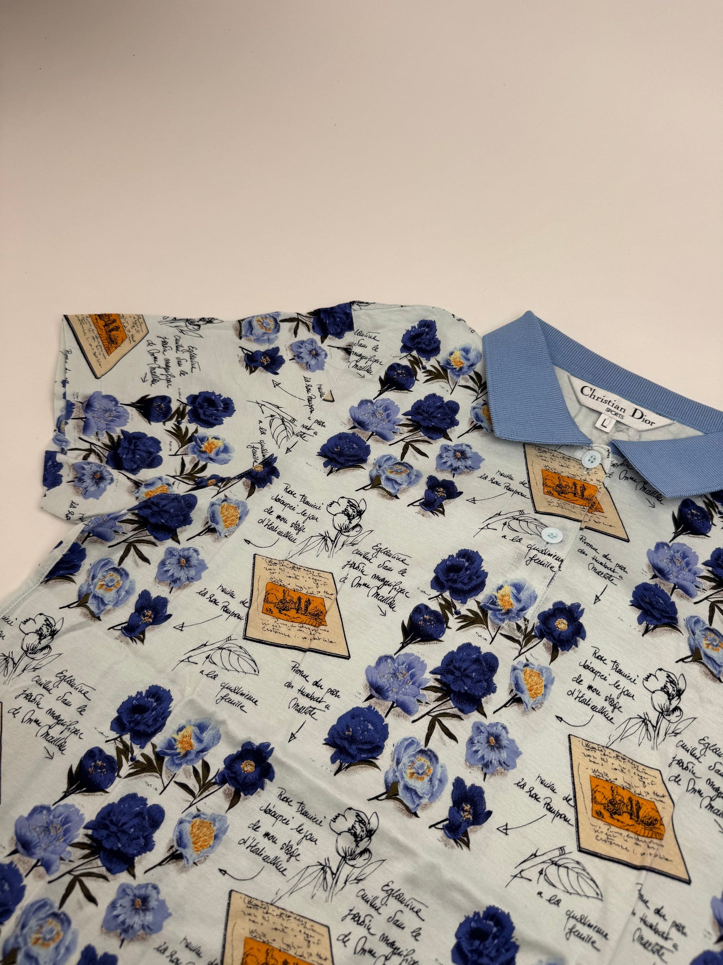 Vintage Dior Poloshirt Blue White L