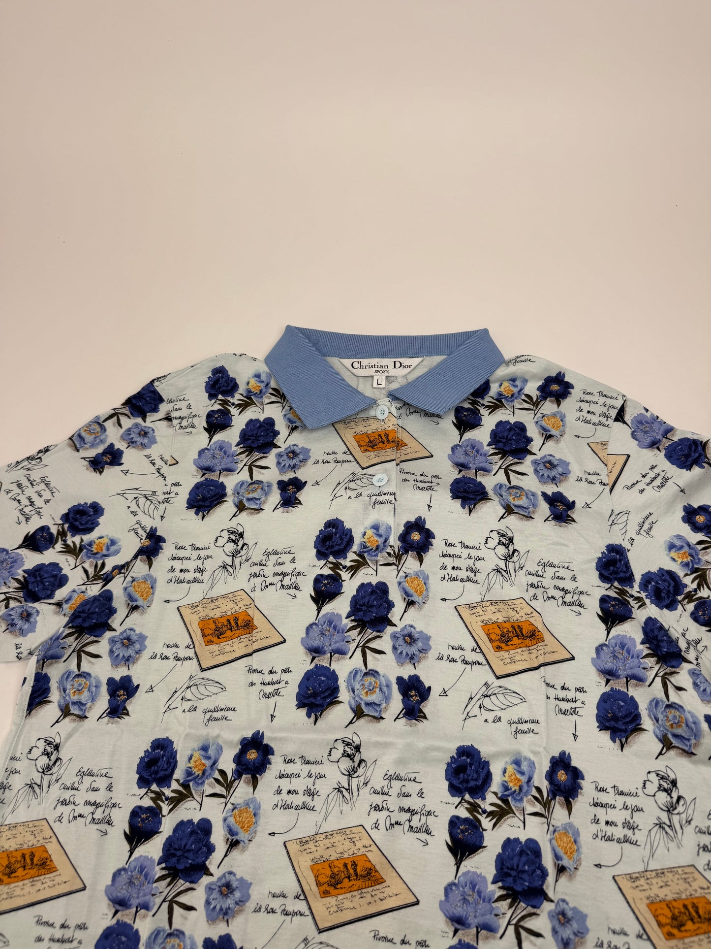 Vintage Dior Poloshirt Blue White L