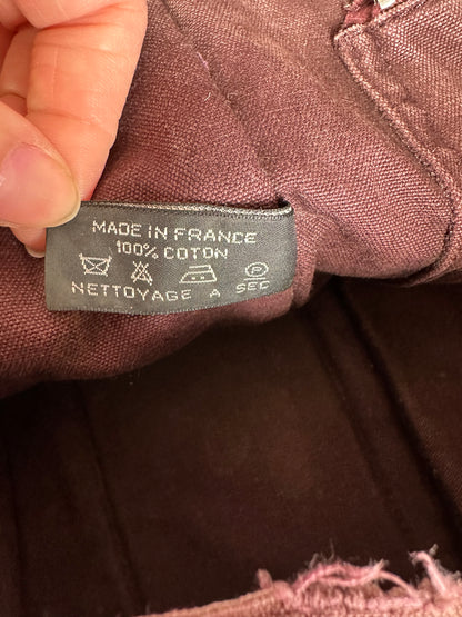 Vintage Hermes Fourre Tout Canvas Tote Bag Burgundy Red