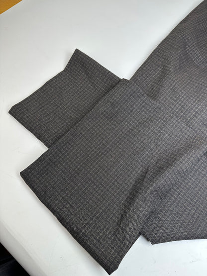 Vintage Fendi Checked Wool Blend Trousers Dark Grey XS