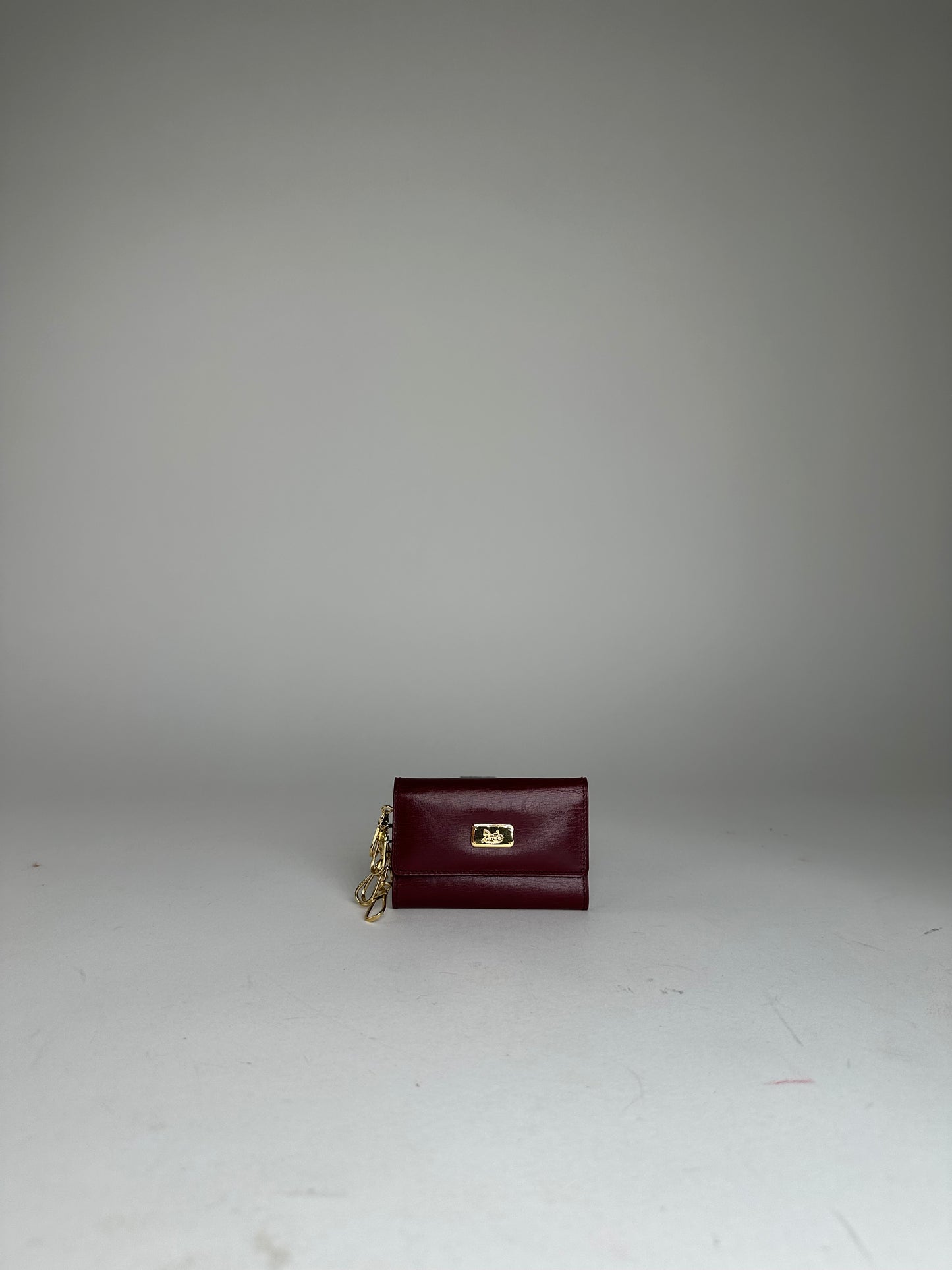 Vintage Celine Paris Leather 6-Key Holder Burgundy