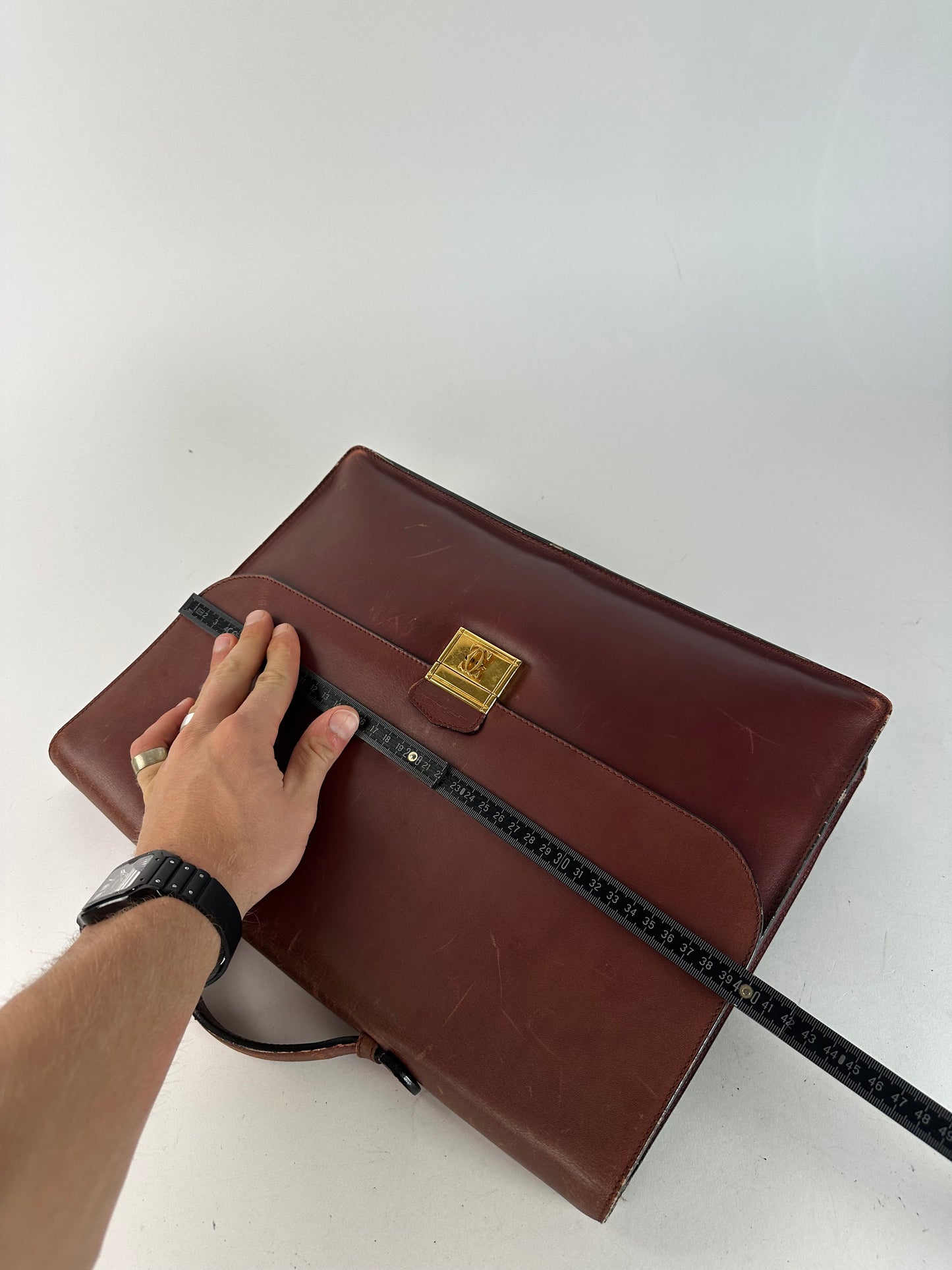 Vintage Cartier Burgundy Leather Satchel