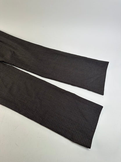 Vintage Fendi Checked Wool Blend Trousers Dark Grey XS