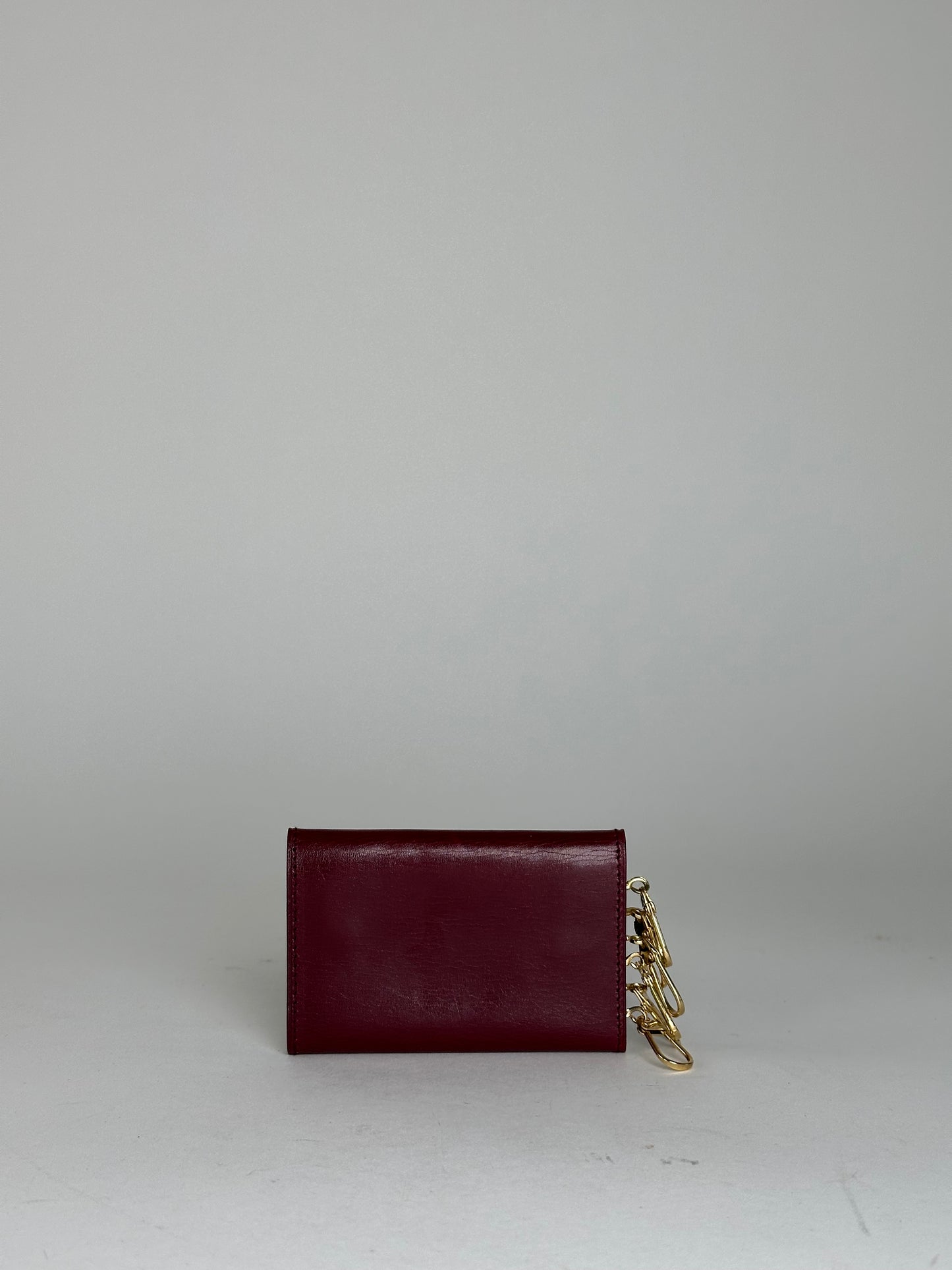 Vintage Celine Paris Leather 6-Key Holder Burgundy