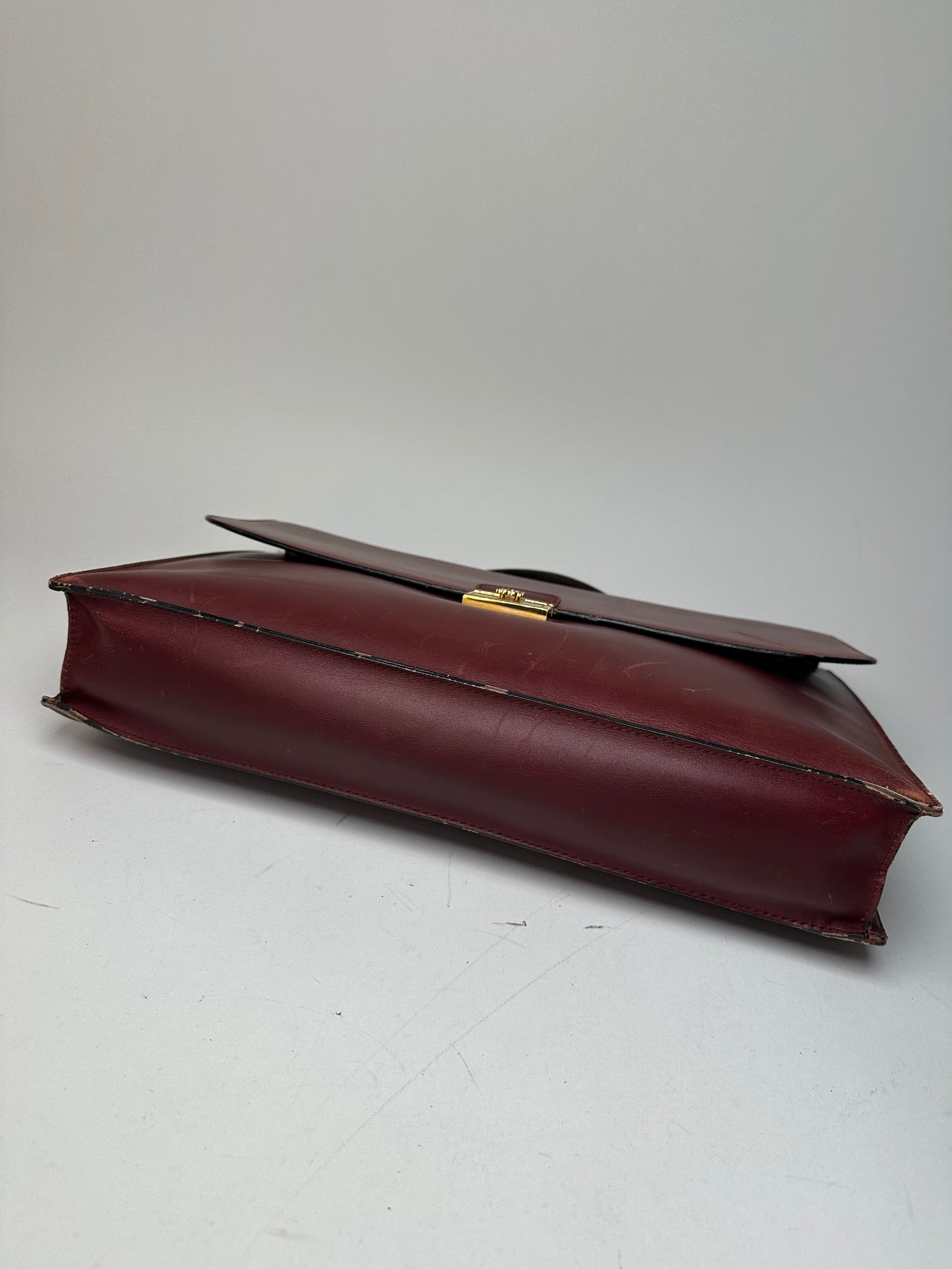 Vintage Cartier Burgundy Leather Satchel