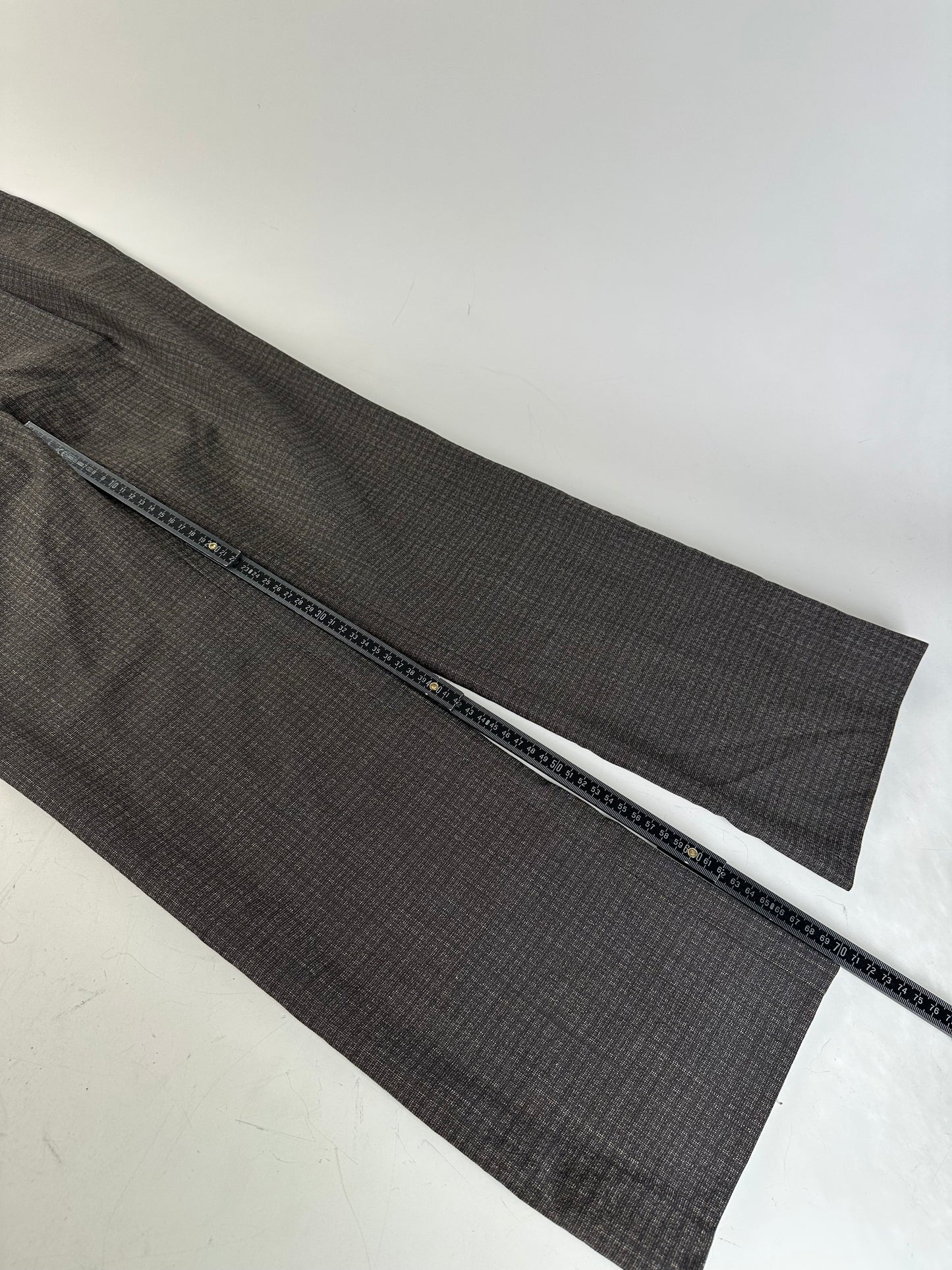 Vintage Fendi Checked Wool Blend Trousers Dark Grey XS
