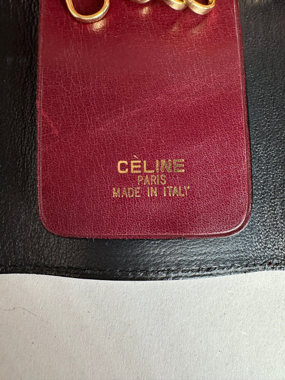 Vintage Celine Paris Leather 6-Key Holder Burgundy