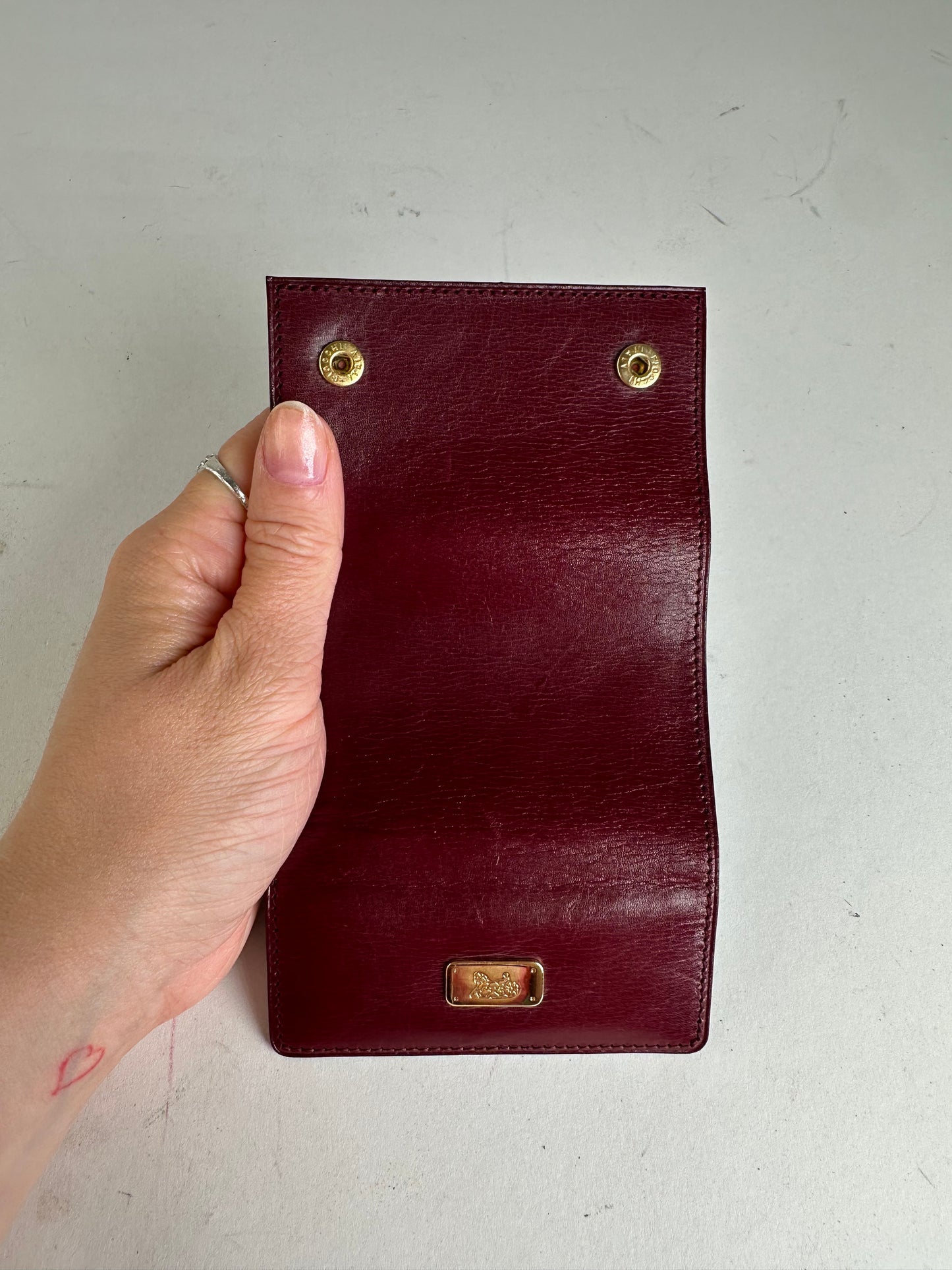 Vintage Celine Paris Leather 6-Key Holder Burgundy