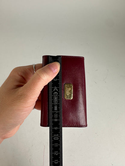 Vintage Celine Paris Leather 6-Key Holder Burgundy