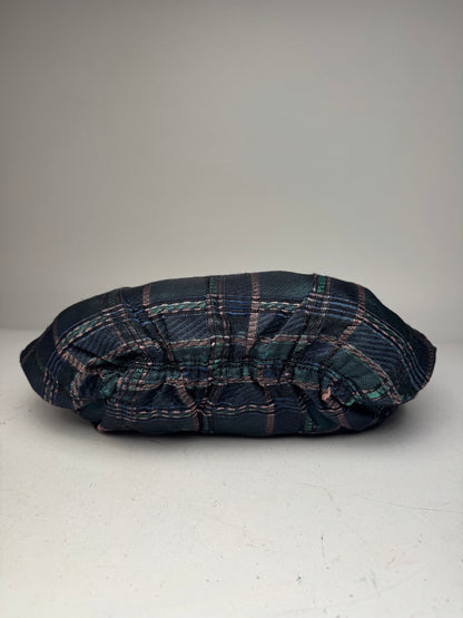 Vintage Marni Checked Wool Handbag Blue Green