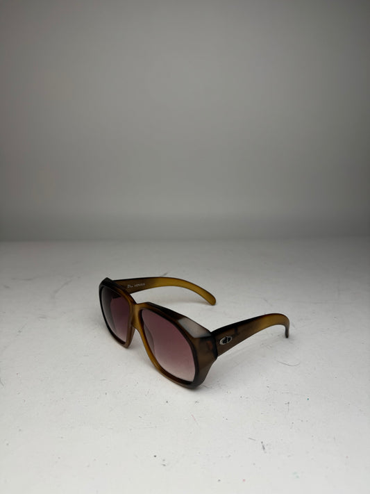 Vintage Dior Oversized Sunglasses Yellow Brown
