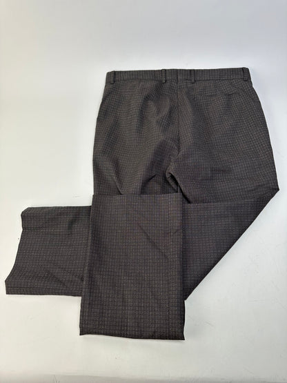 Vintage Fendi Checked Wool Blend Trousers Dark Grey XS