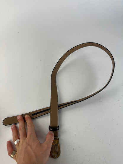 Vintage Celine Snake Emblossed Leather Belt Black