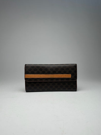 Vintage Celine Triomphe Leather Monogram Wallet Brown