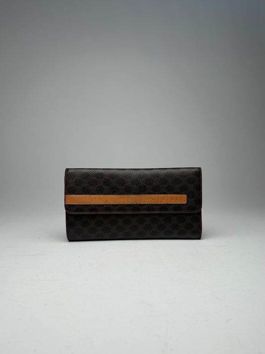 Vintage Celine Triomphe Leather Monogram Wallet Brown