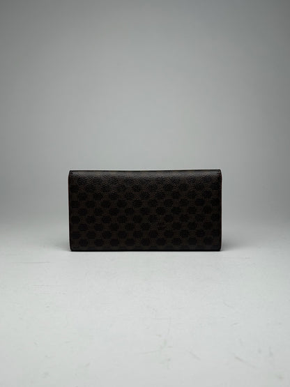 Vintage Celine Triomphe Leather Monogram Wallet Brown