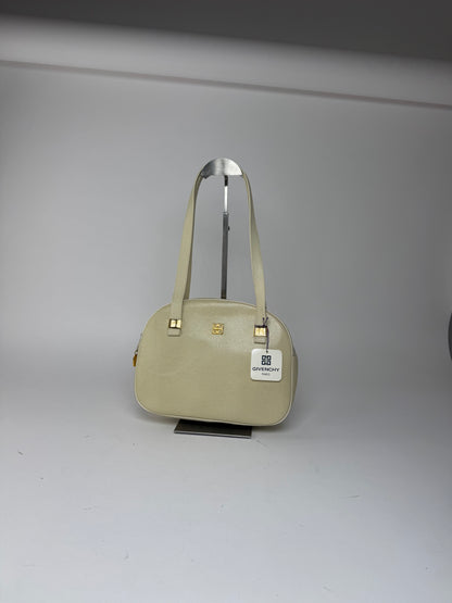 Sac vintage Givenchy en cuir embossé serpent beige