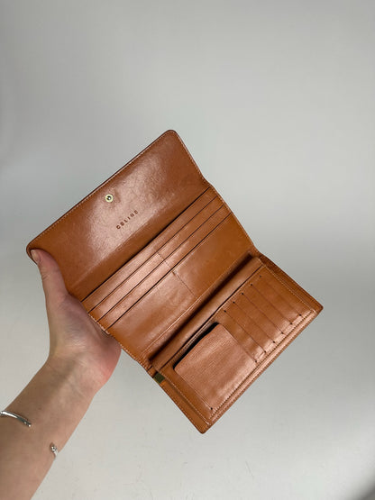 Vintage Celine Triomphe Leather Monogram Wallet Brown