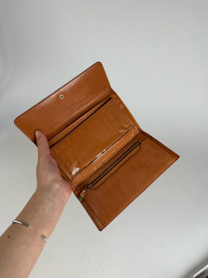 Vintage Celine Triomphe Leather Monogram Wallet Brown