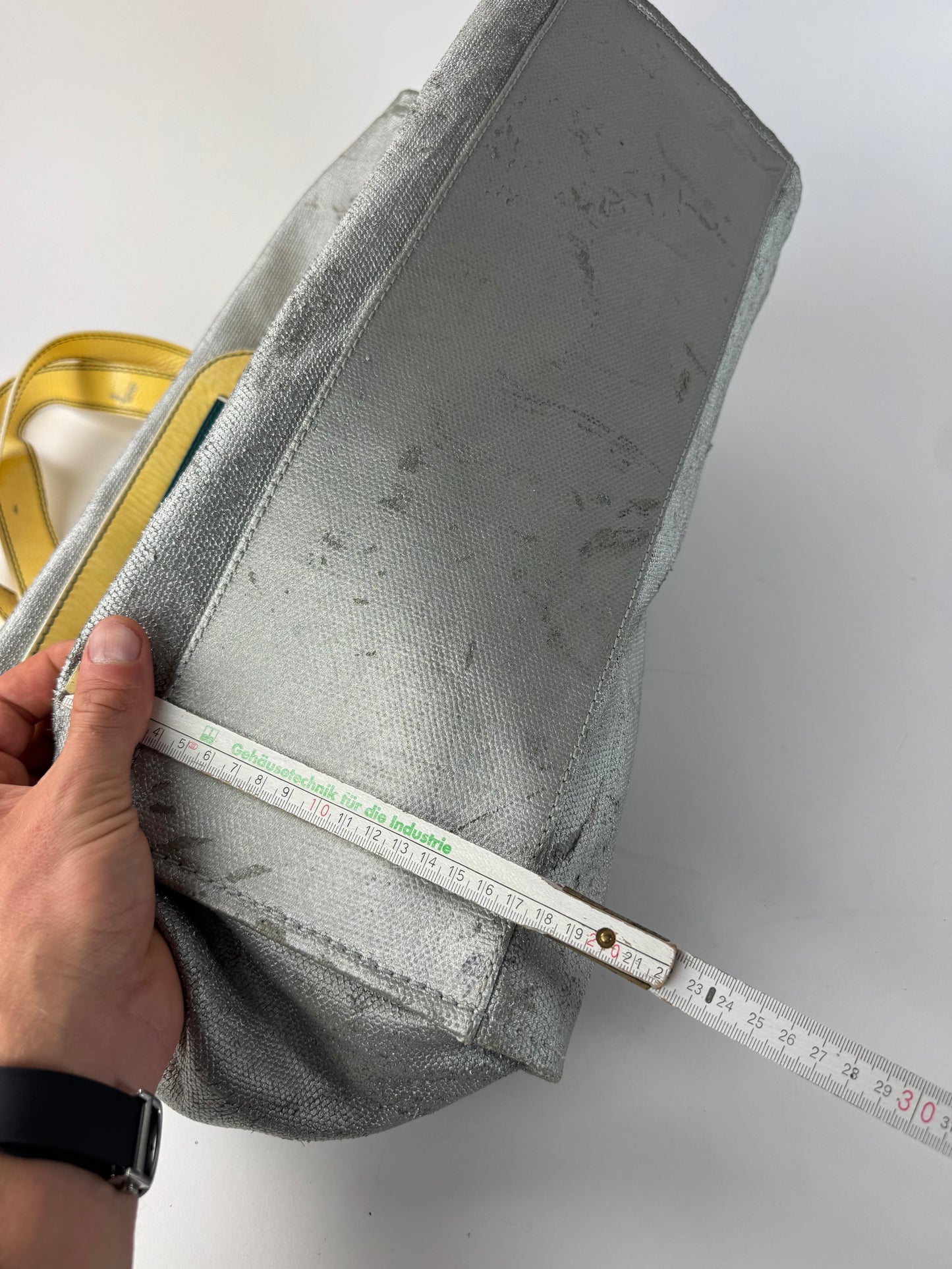 Vintage Chloe Big Tote Bag Silver Yellow white