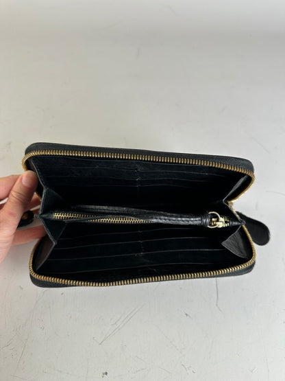 Vintage Chloe Leather Zip Wallet Black Gold