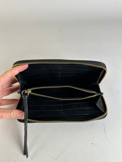 Vintage Chloe Leather Zip Wallet Black Gold