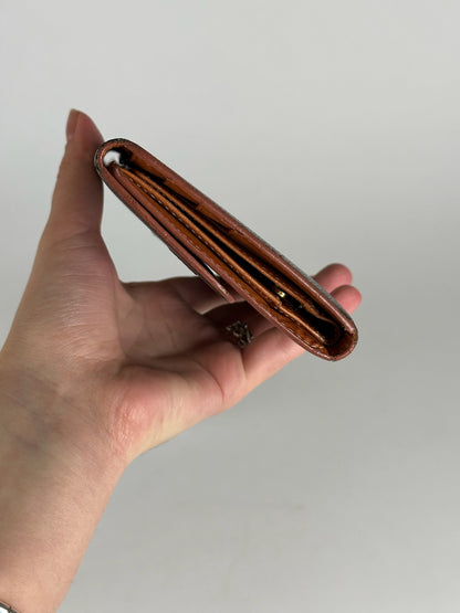 Vintage Celine Triomphe Leather Monogram Wallet Brown