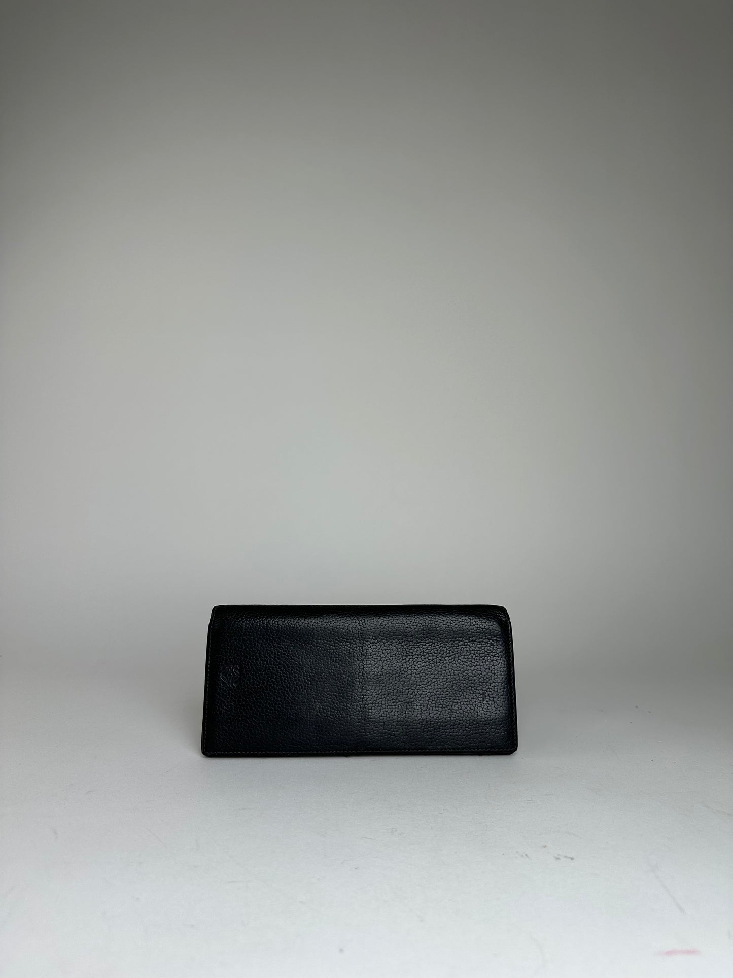 Vintage Loewe Madrid Grained Leather Long Wallet Black