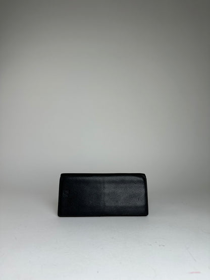 Vintage Loewe Madrid Grained Leather Long Wallet Black