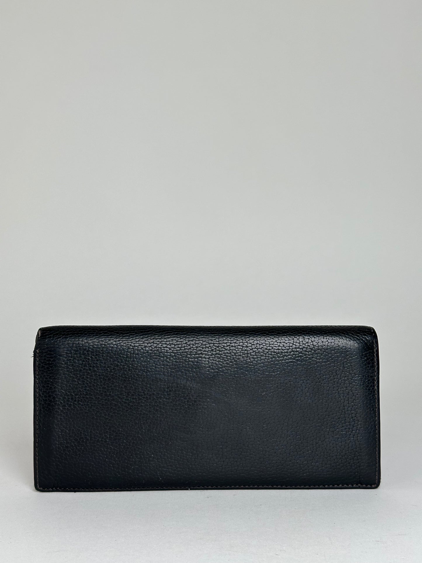 Vintage Loewe Madrid Grained Leather Long Wallet Black