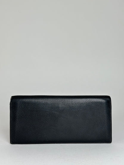 Vintage Loewe Madrid Grained Leather Long Wallet Black