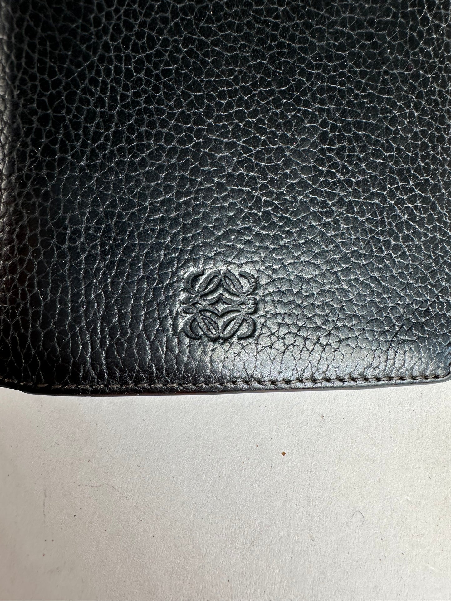 Vintage Loewe Madrid Grained Leather Long Wallet Black