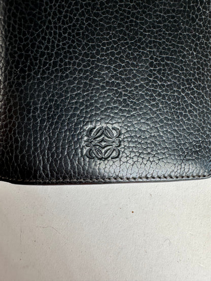 Vintage Loewe Madrid Grained Leather Long Wallet Black