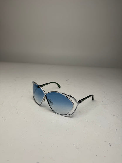 Vintage Dior Sunglasses Black Blue Silver