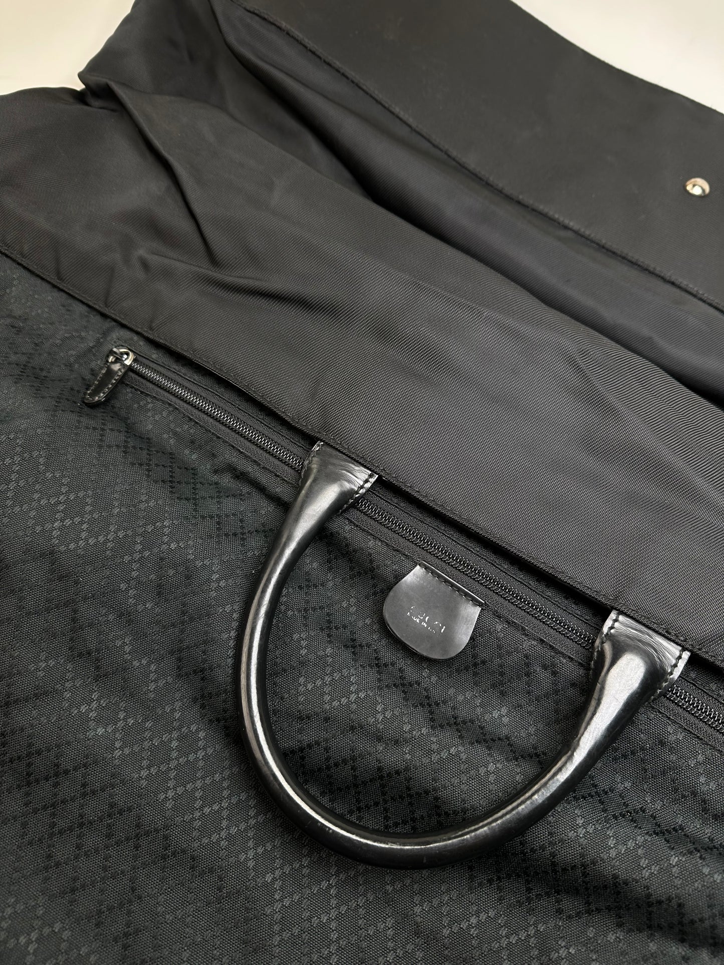 Vintage Gucci Nylon Tote Bag Black Silver