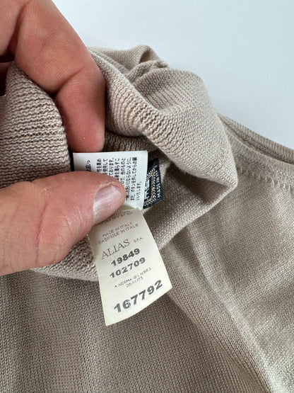Vintage Gianni Versace Turtle Neck Wool Top beige Brown M