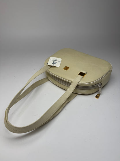 Sac vintage Givenchy en cuir embossé serpent beige