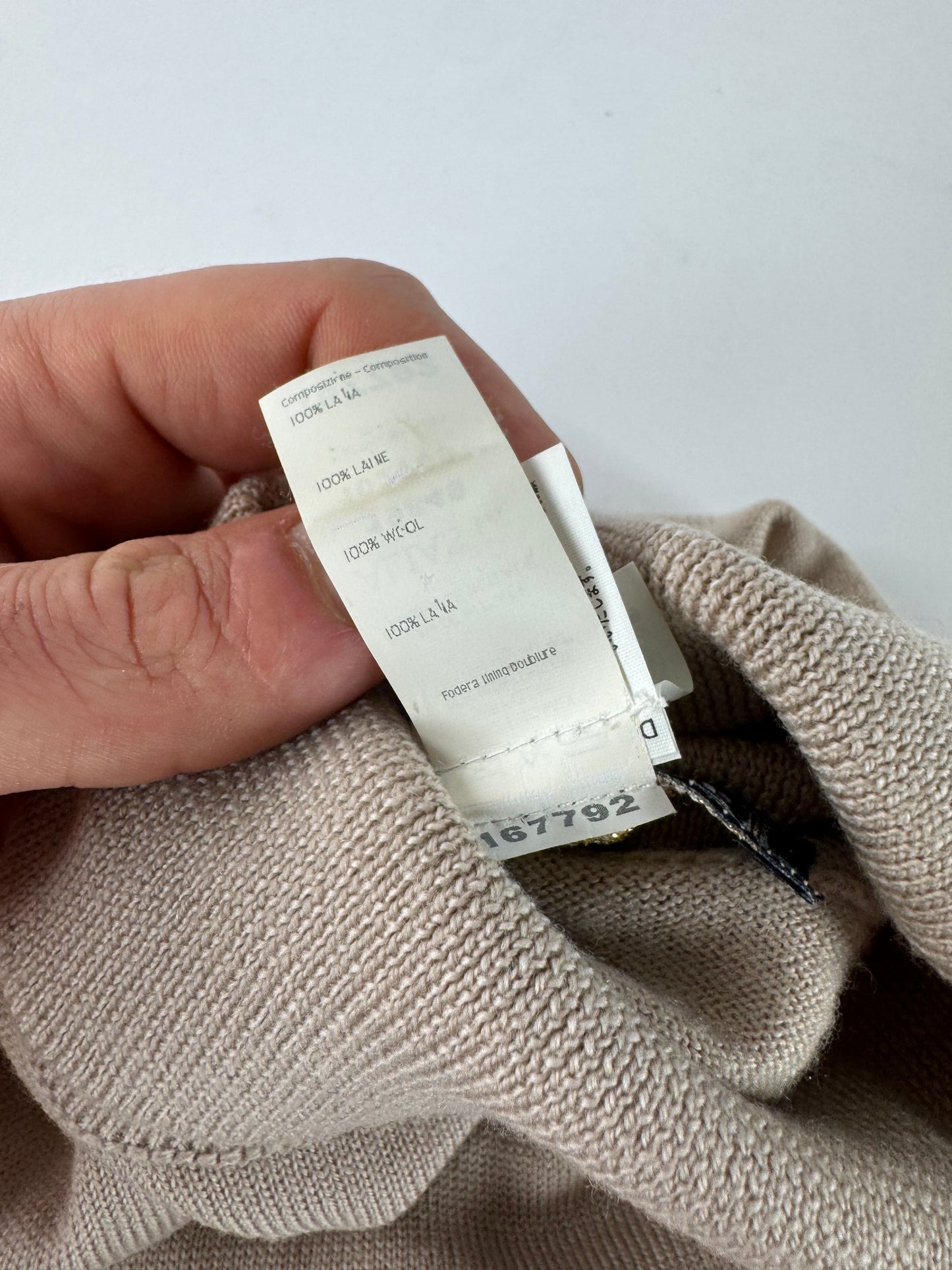 Vintage Gianni Versace Turtle Neck Wool Top beige Brown M