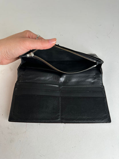 Vintage Loewe Madrid Grained Leather Long Wallet Black