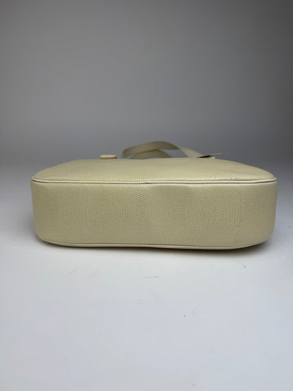 Sac vintage Givenchy en cuir embossé serpent beige