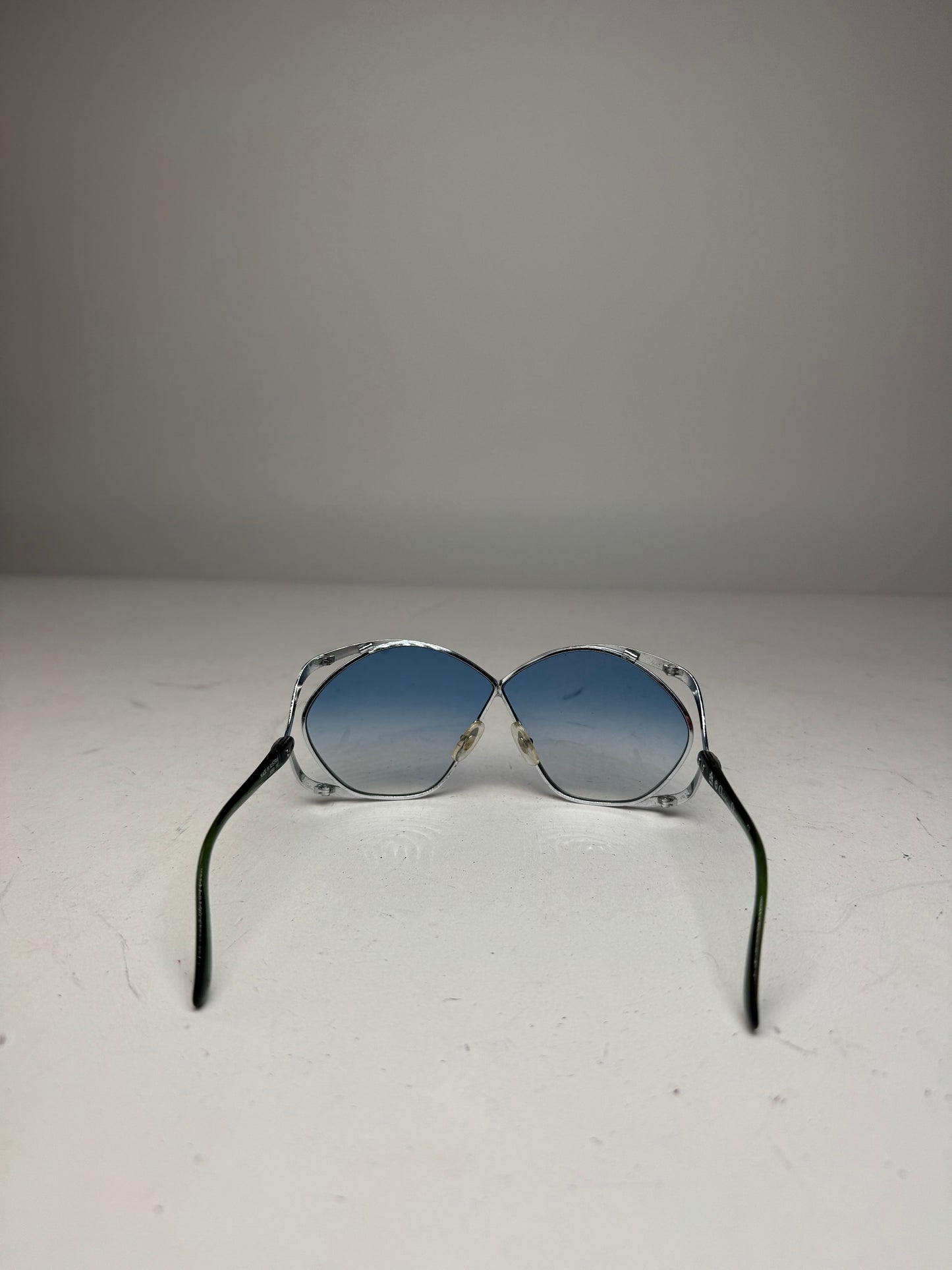 Vintage Dior Sunglasses Black Blue Silver